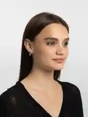 Сиреневый серьги с цветными фианитами, серебрение