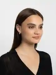 Розовый серьги с цветными фианитами, серебрение