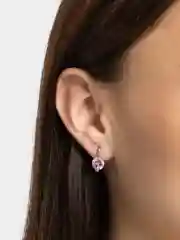 Розовый серьги с цветными фианитами, серебрение