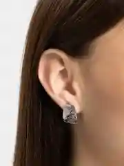 Серьги ажурные, серебрение с оксидированием