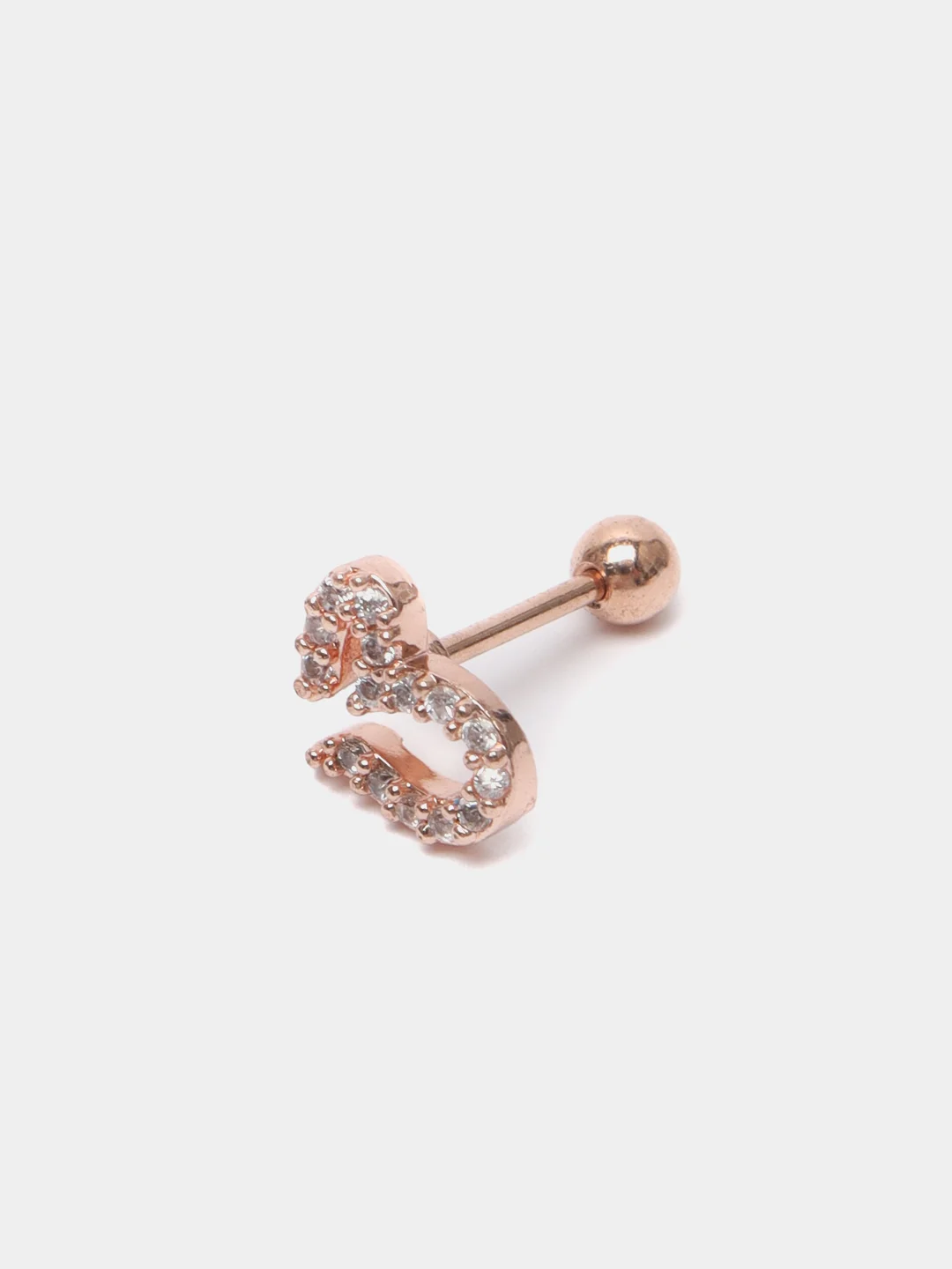 Бронзовый микросерьга-пирсинг "Pink Gold" со стержнем из нержавеющей стали