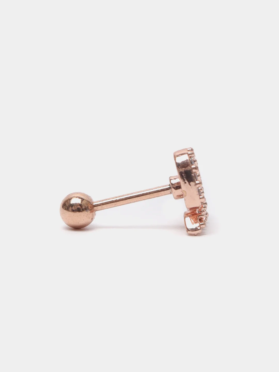 Бронзовый микросерьга-пирсинг "Pink Gold" со стержнем из нержавеющей стали