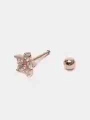 Бежевый микросерьга-пирсинг "Pink Gold" со стержнем из нержавеющей стали