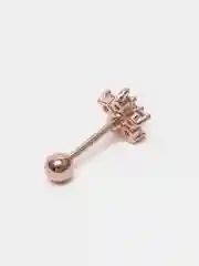 Бежевый микросерьга-пирсинг "Pink Gold" со стержнем из нержавеющей стали