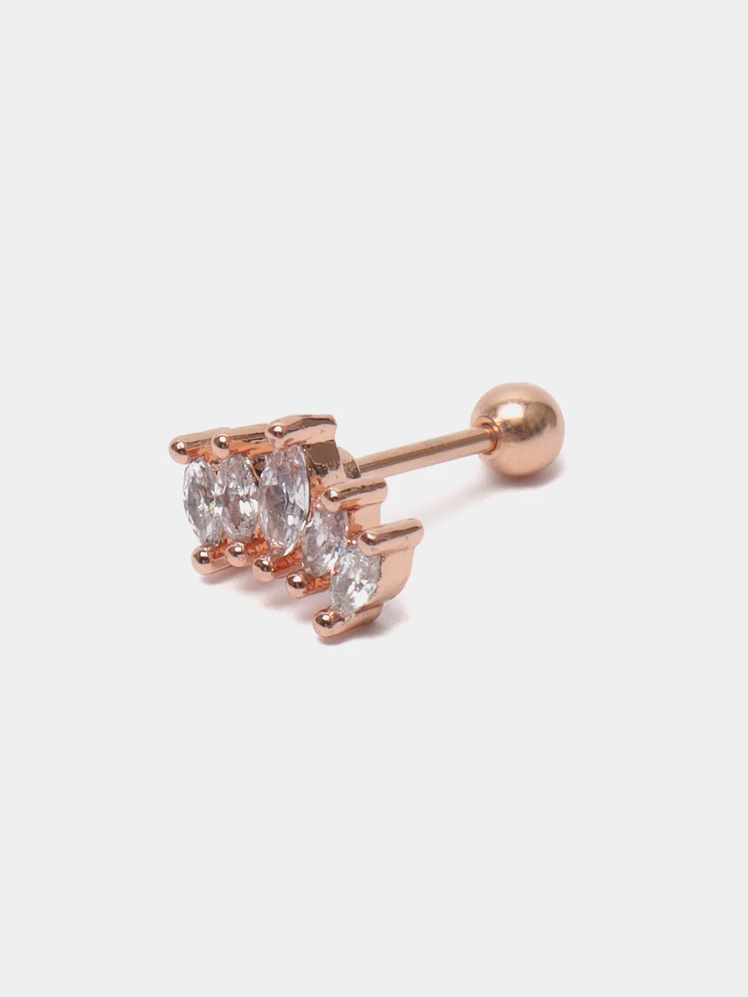 Кораллово-розовый микросерьга-пирсинг "Pink Gold" со стержнем из нержавеющей стали