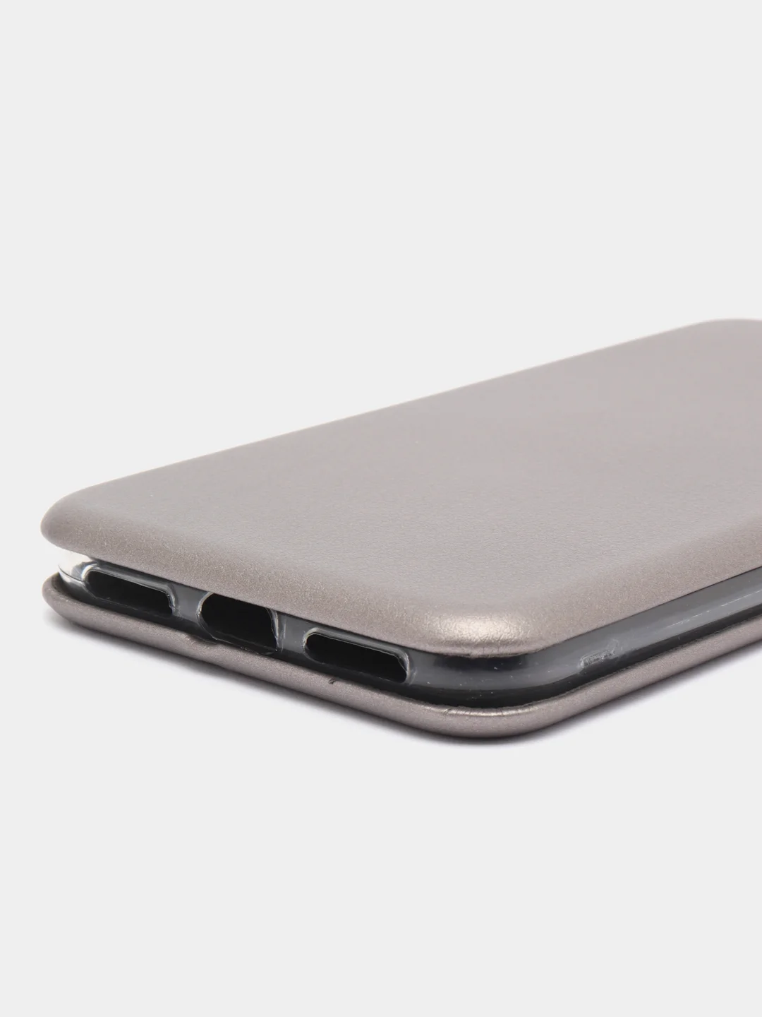Серебряный чехол-книжка для iPhone X / iPhone XS