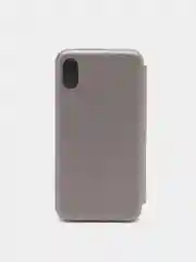 Серебряный чехол-книжка для iPhone X / iPhone XS
