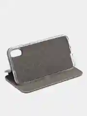 Серебряный чехол-книжка для iPhone X / iPhone XS