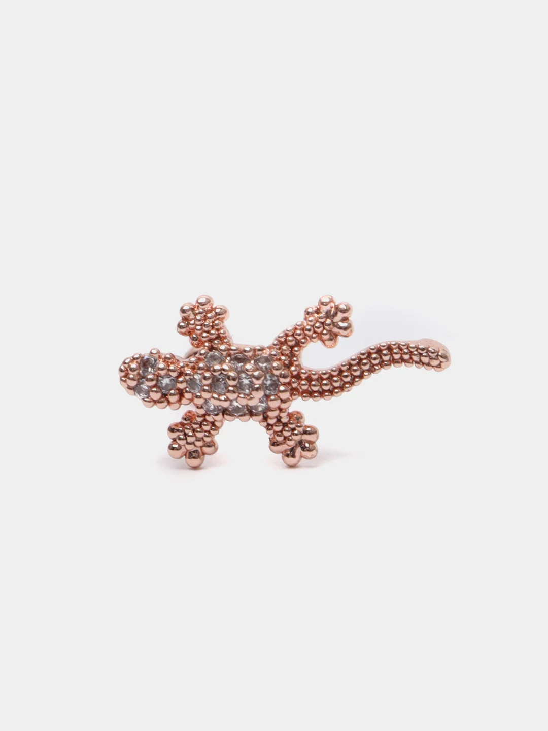Золотой микросерьга-пирсинг "Pink Gold" со стержнем из нержавеющей стали