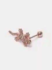 Золотой микросерьга-пирсинг "Pink Gold" со стержнем из нержавеющей стали