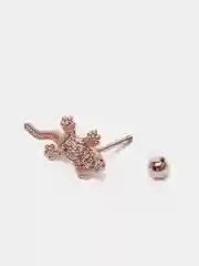 Золотой микросерьга-пирсинг "Pink Gold" со стержнем из нержавеющей стали