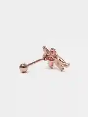 Золотой микросерьга-пирсинг "Pink Gold" со стержнем из нержавеющей стали