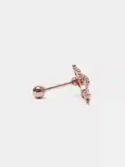 Золотой микросерьга-пирсинг "Pink Gold" со стержнем из нержавеющей стали