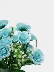 Голубой искусственный букет чайной розы, 31 см