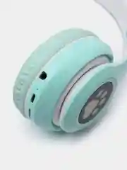 Бирюзовый беспроводные наушники Bluetooth, со светящимися ушками, детские