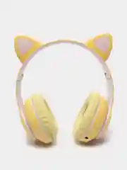 Желтый беспроводные наушники Bluetooth, со светящимися ушками, детские