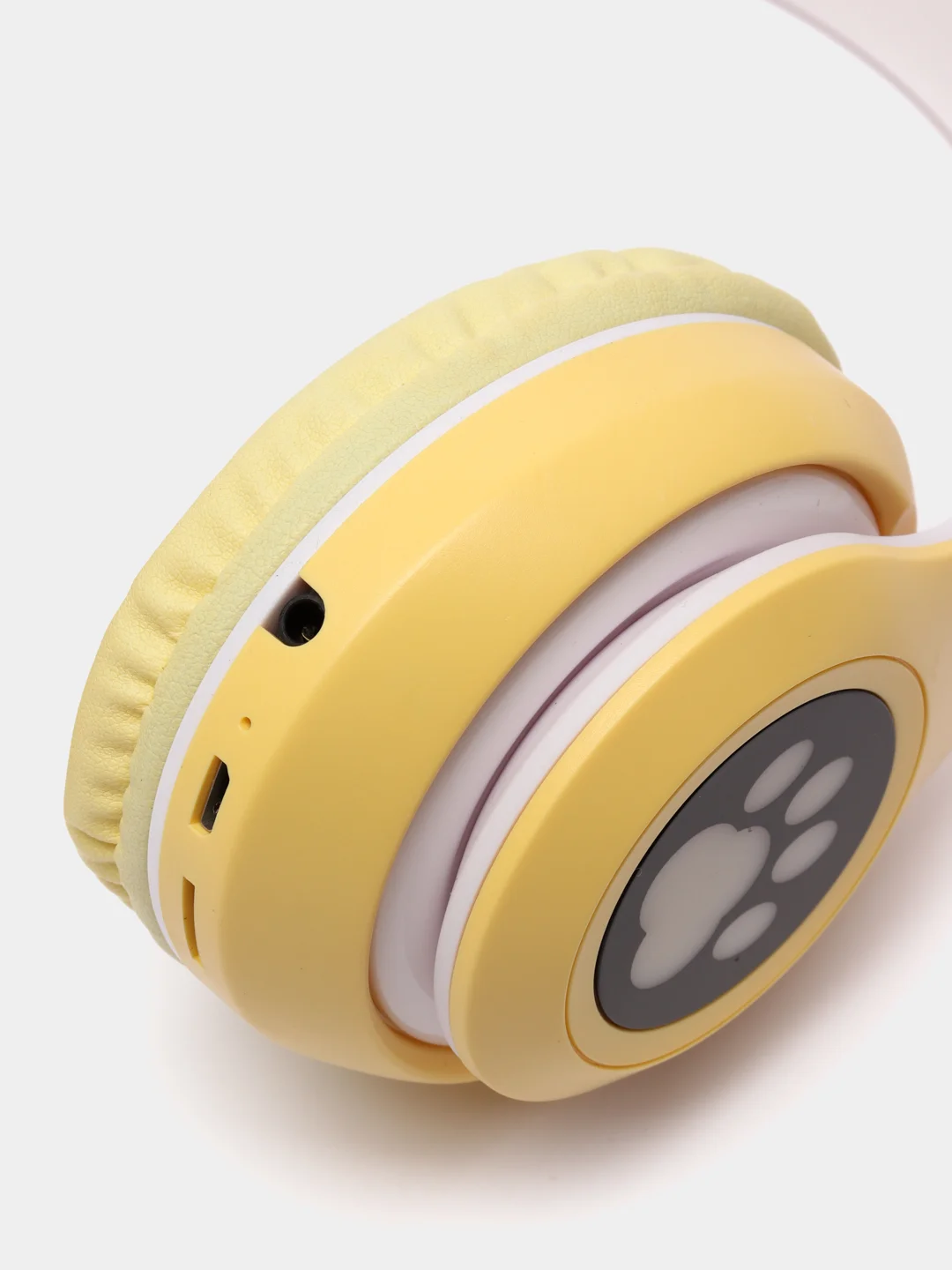 Желтый беспроводные наушники Bluetooth, со светящимися ушками, детские