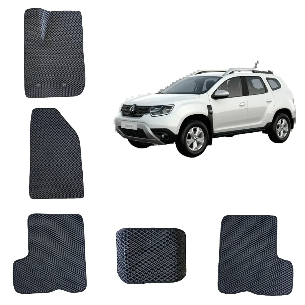 Черный автомобильные 3D коврики для Renault Duster, 2 / Рено Дастер 2 поколение