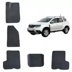 Черный автомобильные 3D коврики для Renault Duster, 2 / Рено Дастер 2 поколение