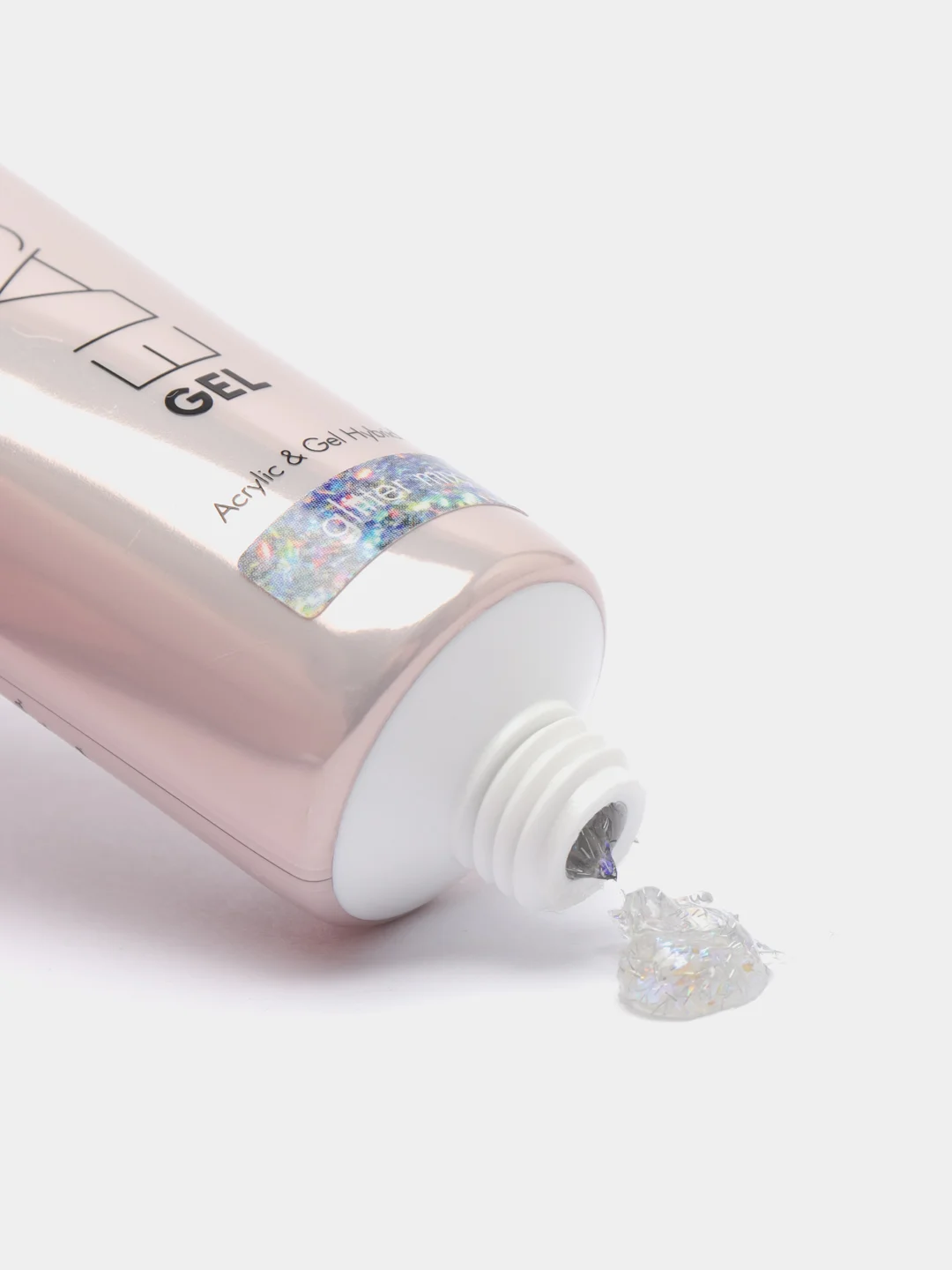 Серый металлик акригель с блестками Runail Professional Elastone Gel, 18 мл