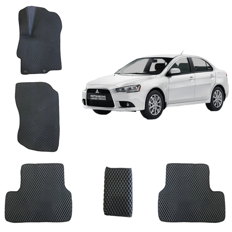 Автомобильные 3D-коврики EVA / ЕВА /ЭВА Mitsubishi Lancer 10 поколение/ Митсубиши Ланср 10