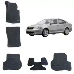 Черный автомобильные 3D-коврики EVA / ЕВА /ЭВА для Skoda Octavia A5 / Шкода Октавиа А5