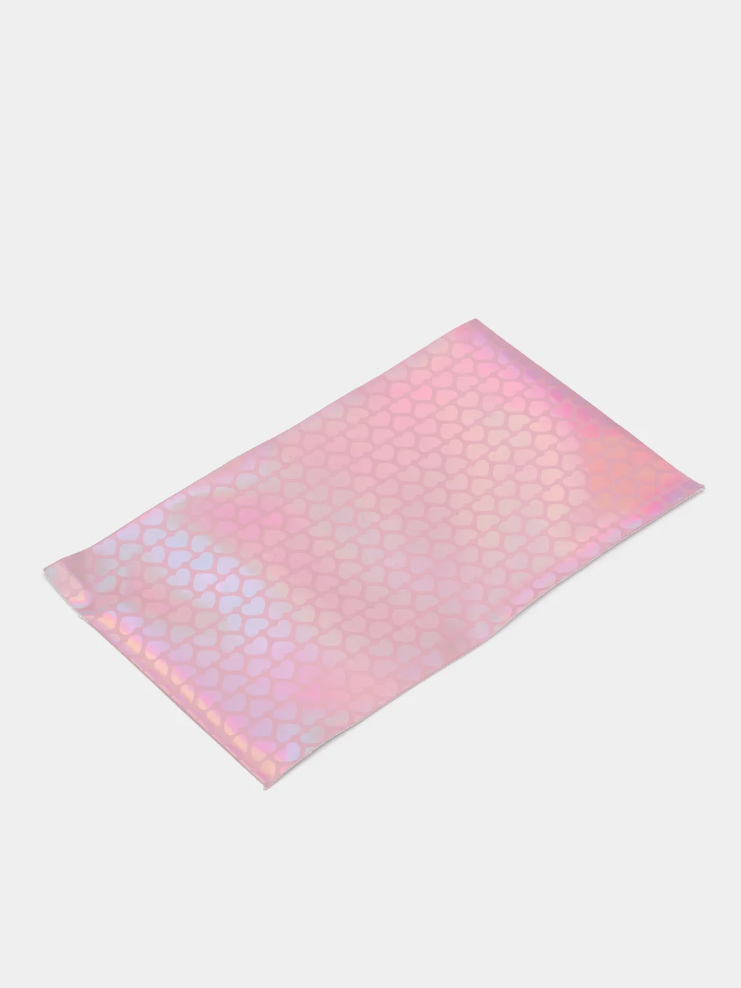 Розовый кожзам голография "Сердечки" 20*33 см