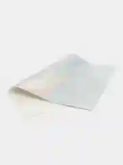 Серебряный кожзам голография "Сердечки" 20*33 см