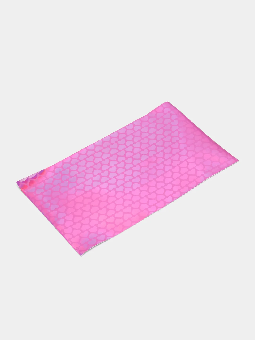 Фуксия кожзам голография "Сердечки" 20*33 см