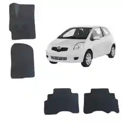 Черный автомобильные EVA коврики  3-D для Toyota Yaris, 2 поколение / Тойота Ярис 2 поколение