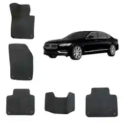 Черный автомобильные 3D-коврики EVA для Volvo S90, 2 поколение / Вольво С 90 2 поколение
