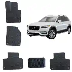 Черный автомобильные 3Dковрики EVA для Volvo XC 90, 2 поколение / Вольво Икс С 90, 2 поколение
