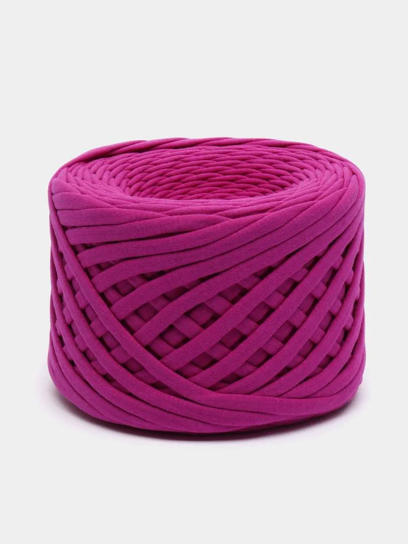Фуксия пряжа Трикотажная Biskvit 100% Хлопок 330г 100м (Часть 2) Бисквит
