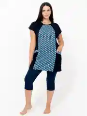 Синий milena21 Туника с карманами