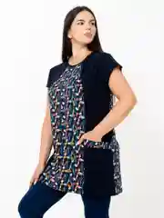 Синий milena21 Туника с карманами