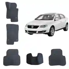 Черный автомобильные 3D-коврики EVA/ ЕВА /ЭВА Volkswagen Passat B6, B7/ Фольксваген Пассат Б6 /Б7