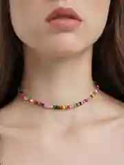 Мятный ожерелье-чокер из бисера