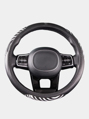 Оплетка на руль (чехол на руль) SKYWAY Glamour-1 M Черно/белая экокожа S01102276
