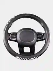 Оплетка на руль (чехол на руль) SKYWAY Glamour-1 M Черно/белая экокожа S01102276