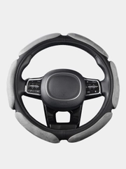 Оплетка на руль (чехол на руль) SKYWAY Sponge 6 подушечек M Черно/серая экокожа S01102005