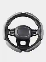 Оплетка на руль (чехол на руль) SKYWAY Sponge 6 подушечек M Черно/серая экокожа S01102005