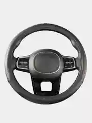 Оплетка на руль (чехол на руль) SKYWAY Art-6 M Черная экокожа S01102046