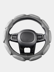 Оплетка на руль (чехол на руль) SKYWAY Sponge classic 10 подушечек M Серая замша S01101040