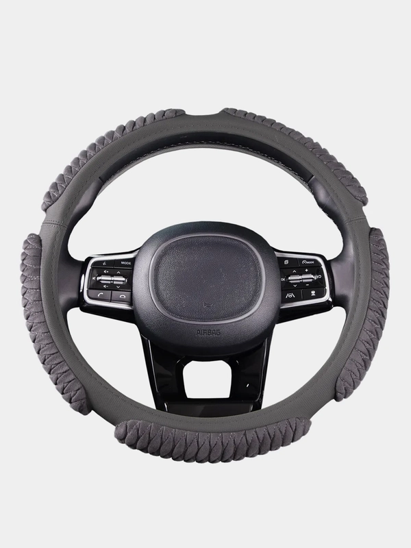 Оплетка на руль (чехол на руль) SKYWAY Sponge ribby 5 подушечек M Серая замша S01101028