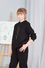 Черный костюм спортивный для девочки Хоум Стайл: худи с брюками, 7001СК
