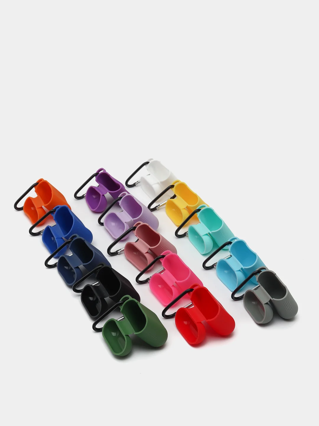 Силиконовый чехол для Apple Airpods 1/2 с карабином аирподс