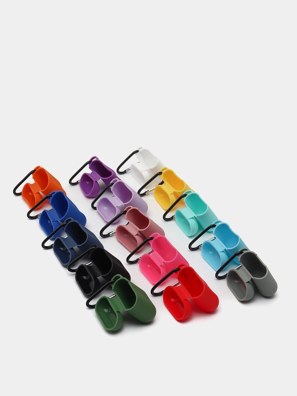 Силиконовый чехол для Apple Airpods 1/2 с карабином аирподс