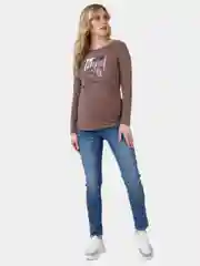 Светло-коричневый лонгслив для беременных и кормления I LOVE MUM "Лиора"