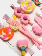 Розовый заколки для волос