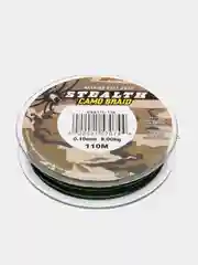 Зеленый леска плетеный шнур для рыбалки Stealth camo braid, 0,10 мм, 8,0 кг, 110 м